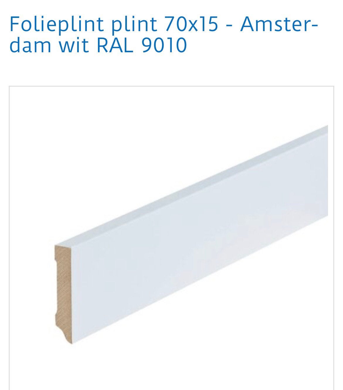 MDF Folieplint Wit Amsterdam 7 - 15x70x2400mm, Doe-het-zelf en Bouw, Plinten en Afwerking, Nieuw, 200 tot 250 cm, Plinten, Ophalen