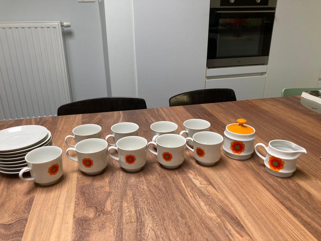 Retro / vintage koffieservice, zie beschrijving., Ophalen