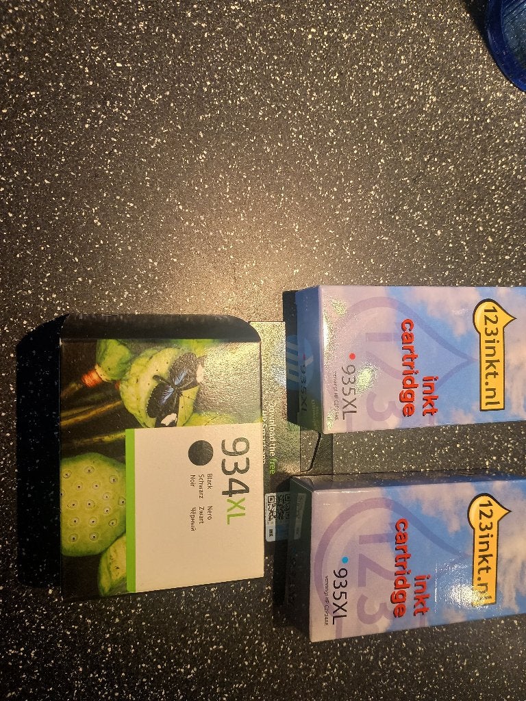 3 cartridges,  HP 934XL zwart en 2x 935 123inkt, Computers en Software, Ophalen of Verzenden, Nieuw, Cartridge, Hp