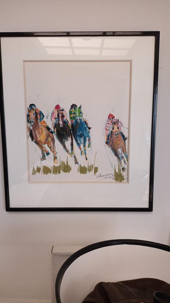 Schilderij paarden, Antiek en Kunst, Kunst | Litho's en Zeefdrukken, Ophalen