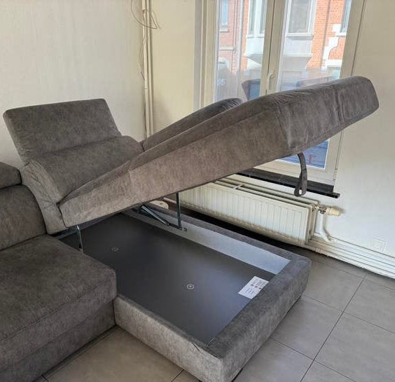 Méridienne poltronesofa, Ophalen, Eenpersoons, Zo goed als nieuw, 150 cm of meer