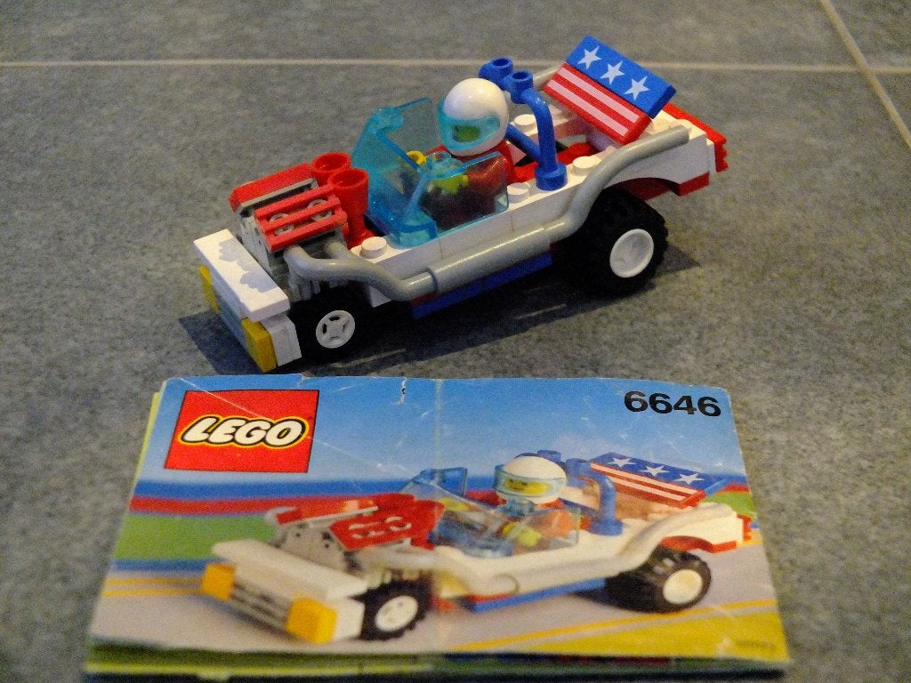 Lego 6646 - Voiture américaine (Screaming Patriot), 1991, Enlèvement ou Envoi, Lego, Ensemble complet, Instructions incluses