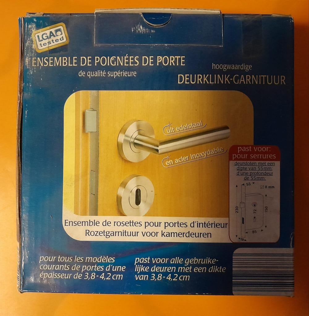 10 stuks deurklinkgarnituren in edelstaal, Doe-het-zelf en Bouw, Hang- en Sluitwerk, Ophalen