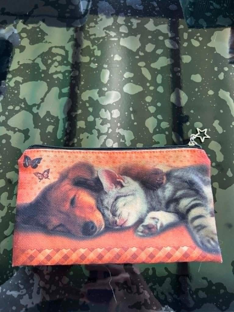 Petite pochette avec chien et chat, Bijoux, Sacs & Beauté, Enlèvement, Utilisé, Multicolore, Homme ou Femme