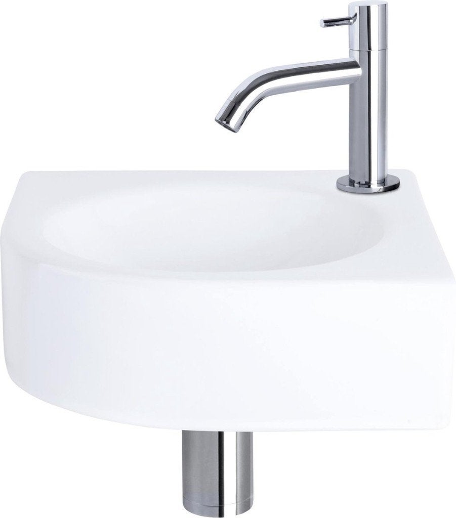 Differnz Cleo Fonteinset - Keramiek (chroom) *NIEUW*, Doe-het-zelf en Bouw, Sanitair, Ophalen of Verzenden, Nieuw, Chroom, Wastafel