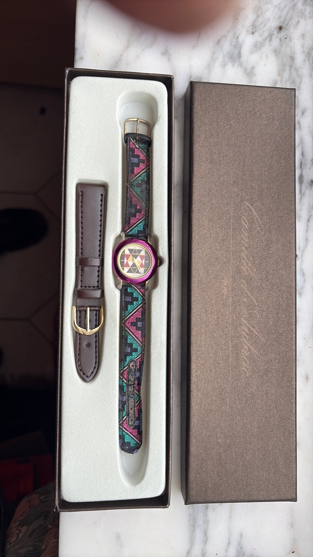 Vintage Jacro quartz horloge jaren 80/90 met originele doos, Ophalen, Gebruikt