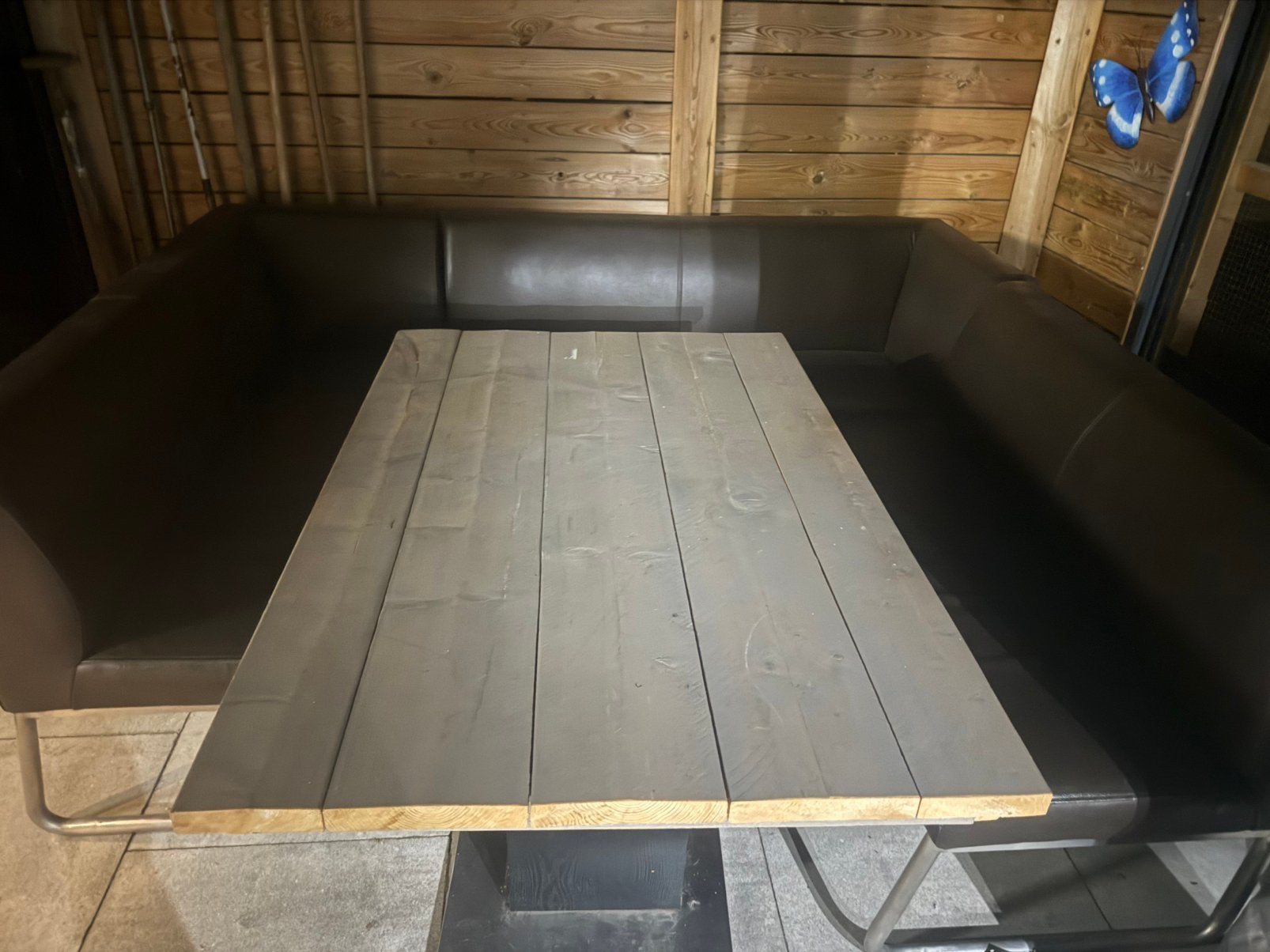 Leuke hoek voor bv onder overkapping, Ophalen, Gebruikt, Hout, 8 zitplaatsen