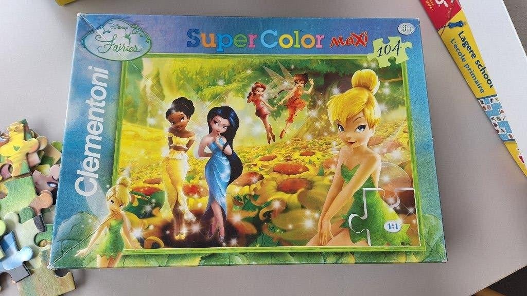 puzzels Clementoni Shimmer&Shine en Disney Fairies, 104st, Kinderen en Baby's, Ophalen, Meer dan 50 stukjes, Gebruikt, 4 tot 6 jaar