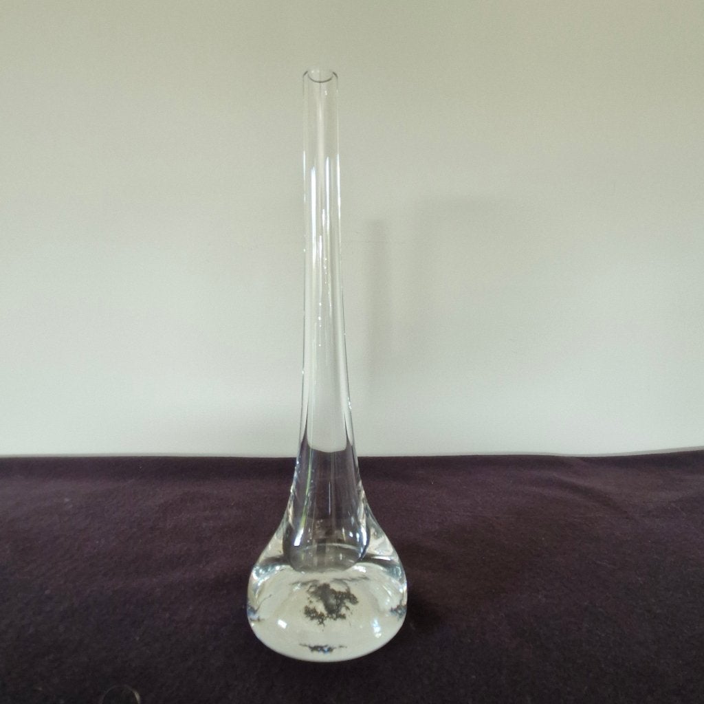 Vase Soliflore en verre transparent, Maison & Meubles, 26 cm, Comme neuf, Verre, Transparent