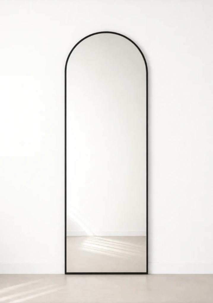 Staande ovale Spiegel -180X70 - Zwart, Verzenden, Nieuw, 75 tot 100 cm, 150 tot 200 cm