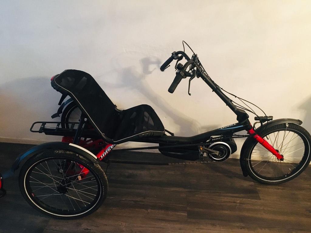 Vélo tricycle allongé électrique Hase Trigo Up, Vélos & Vélomoteurs, Enlèvement ou Envoi, Utilisé