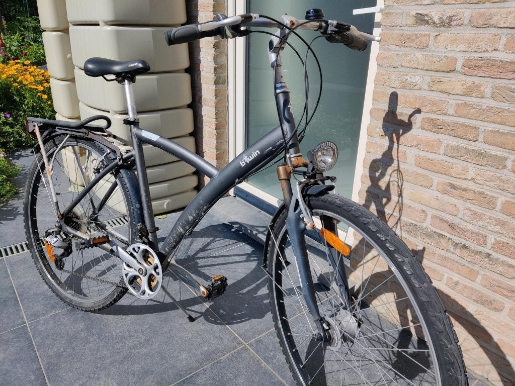 btwin daily bike original 5 unisex fiets, Gebruikt, Velgrem, Versnellingen, Btwin Decathlon