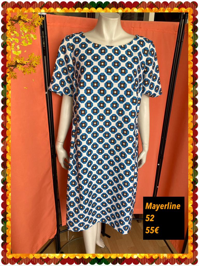 Jurk dames 52. Mayerline, Kleding | Dames, Grote Maten, Ophalen of Verzenden, Zo goed als nieuw, Blauw, Jurk