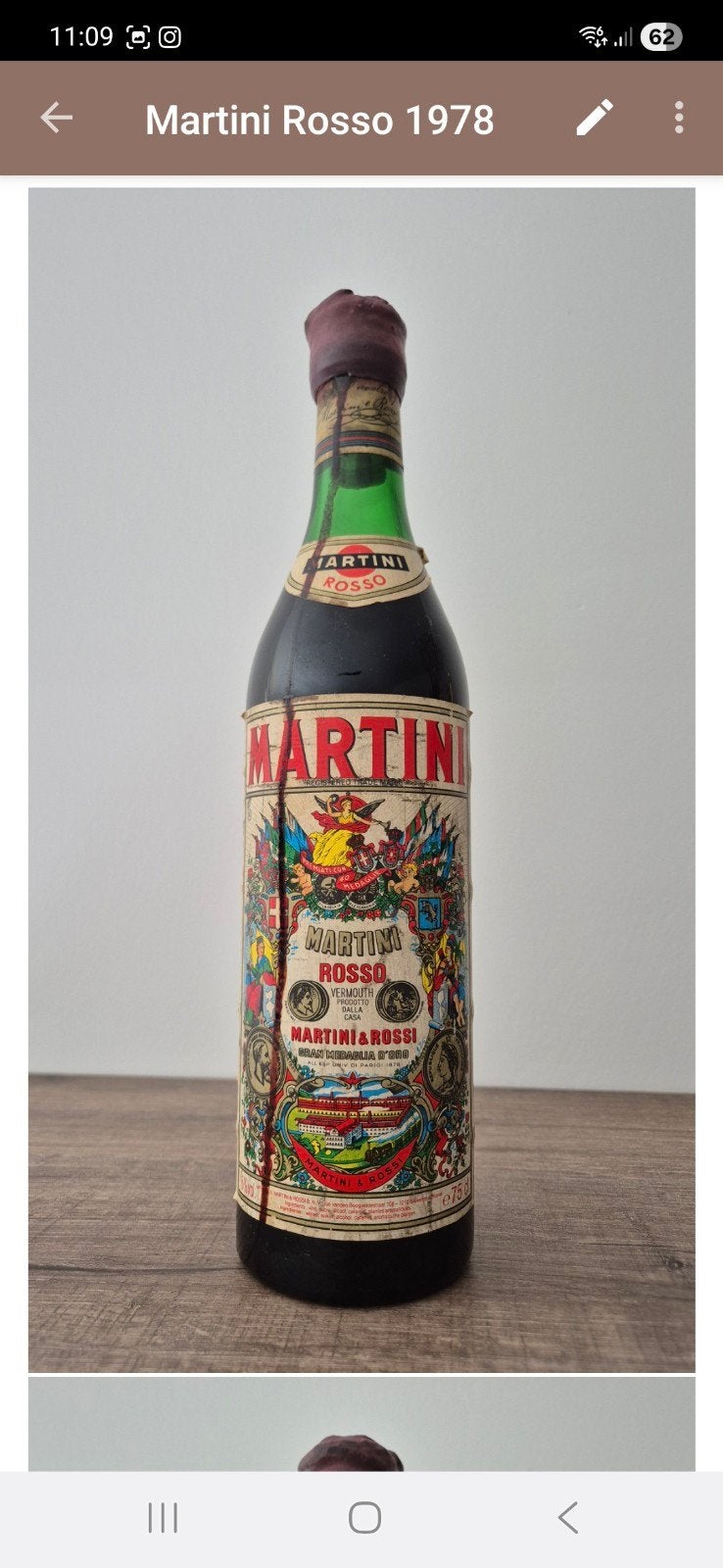 VINTAGE BOTTLE: Martini Rosso 1978, Ophalen of Verzenden