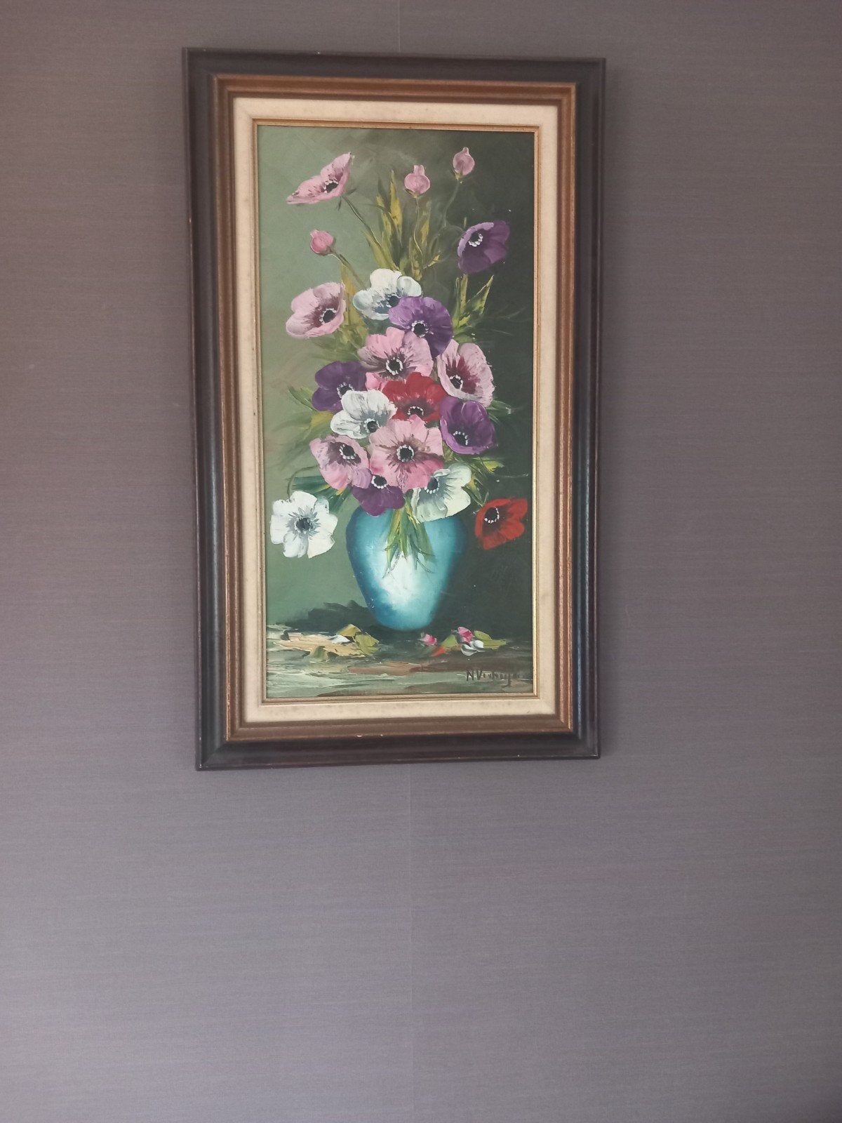 Nature Morte, Antiquités & Art, Enlèvement, Fleurs, Toile