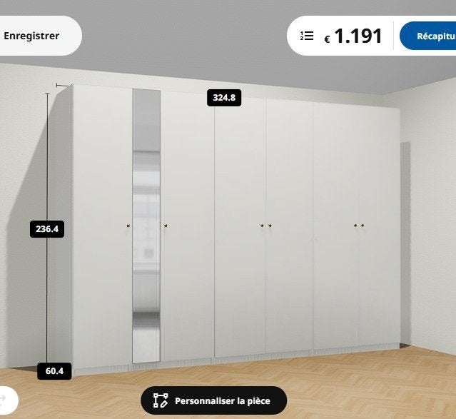 Grote Dressing Pax Ikea wit 325cm, Huis en Inrichting, Ophalen
