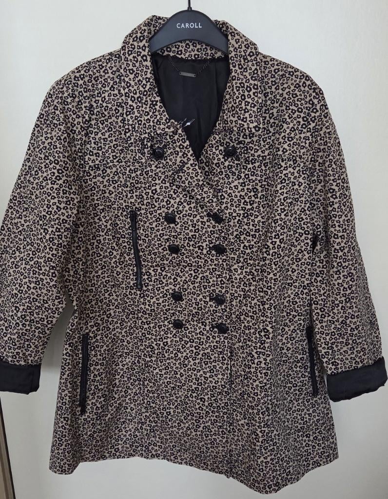 Lange Beig zwarte motief vest van het merk One Step, Kleding | Dames, One Step, Beige, Maat 42/44 (L), Ophalen of Verzenden