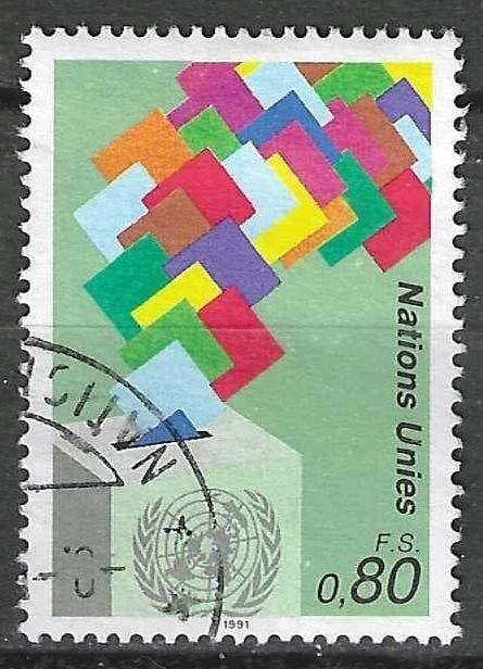 ONU Genève 1991 - Yvert 208 - Urnes et bulletinsde vot (ST), Envoi, Affranchi