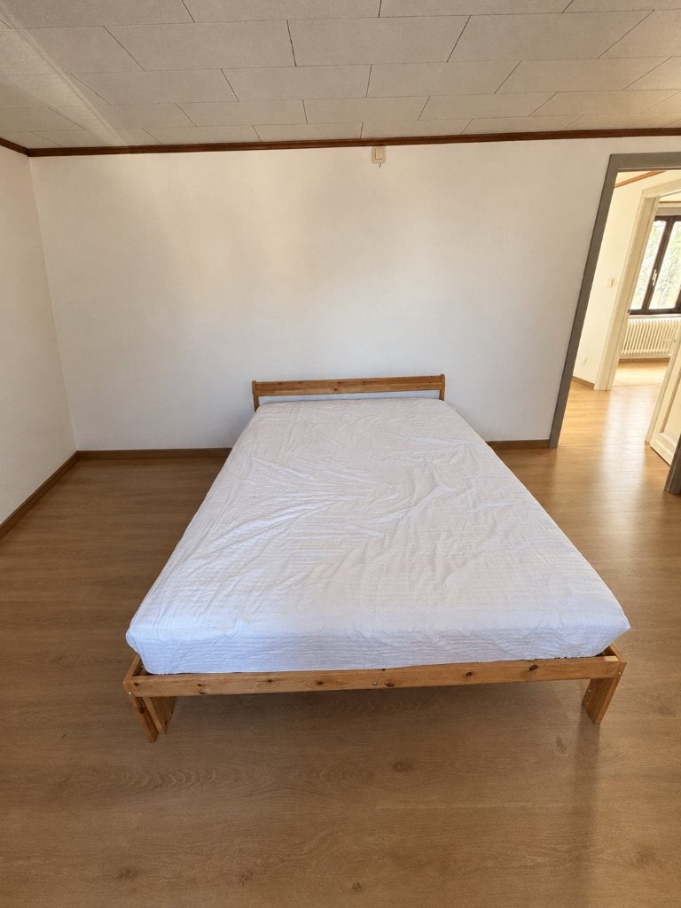 Ikea bed + matras, Ophalen, Gebruikt, Bruin, 140 cm