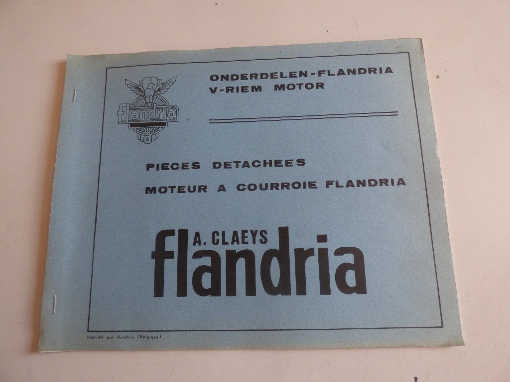 ONDERDELENLIJST FLANDRIA V-RIEM MOTOR, Ophalen of Verzenden, Gebruikt