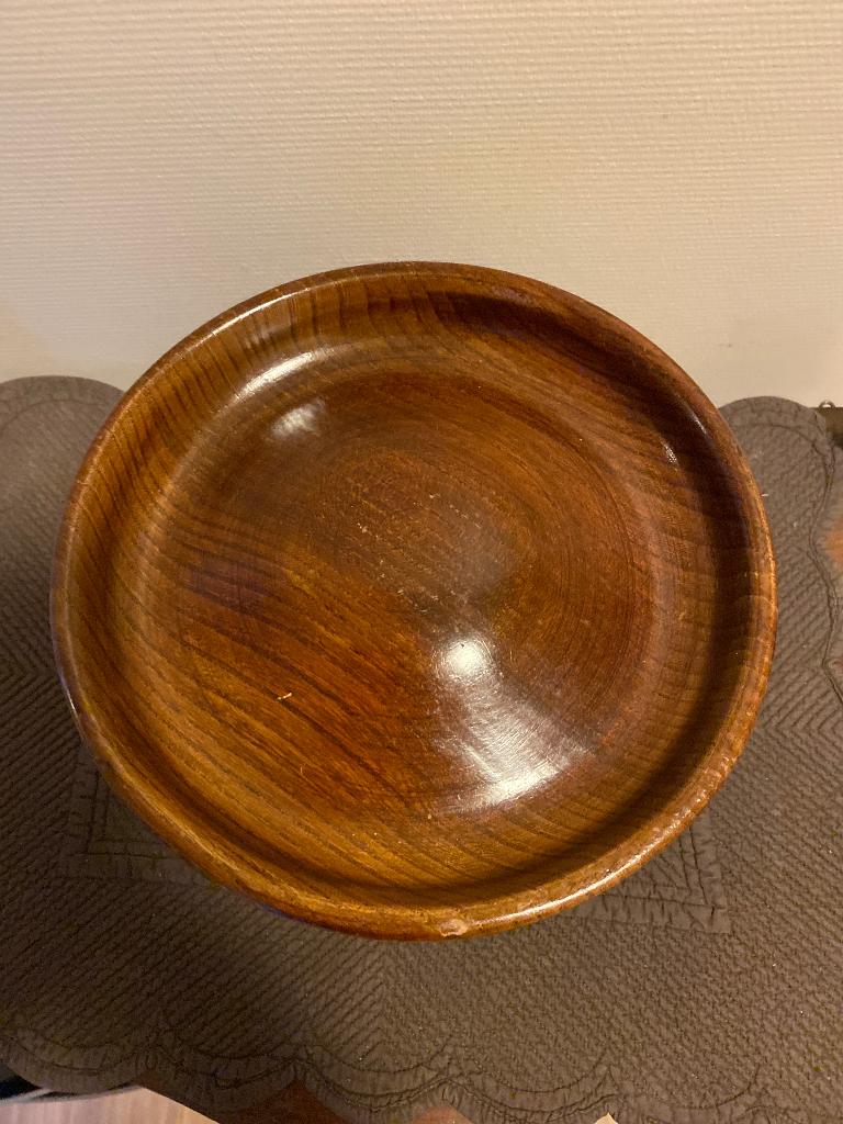 Antieke Engelse houten schaal op voet, Antiek en Kunst, Ophalen