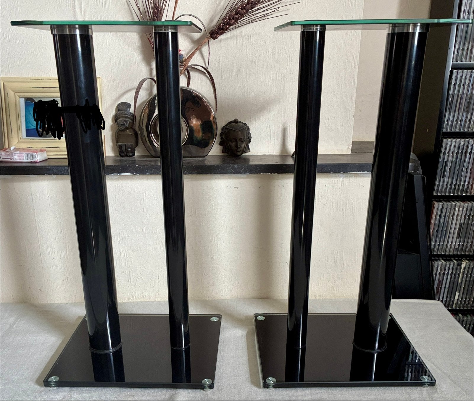 Luidsprekerstatieven van gehard glas in hifi-design - 59 cm, Audio, Tv en Foto, Ophalen of Verzenden