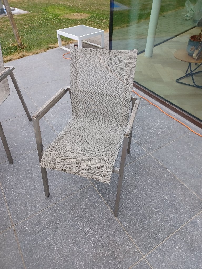 Tuinstoelen gratis, Tuin en Terras, Ophalen, Gebruikt, Aluminium, Stapelbaar