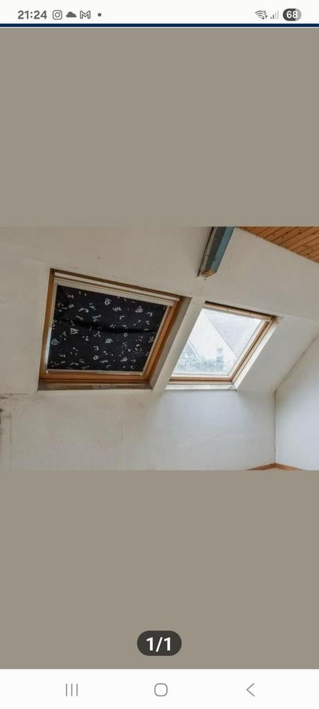 Veluxramen in hout, Ophalen