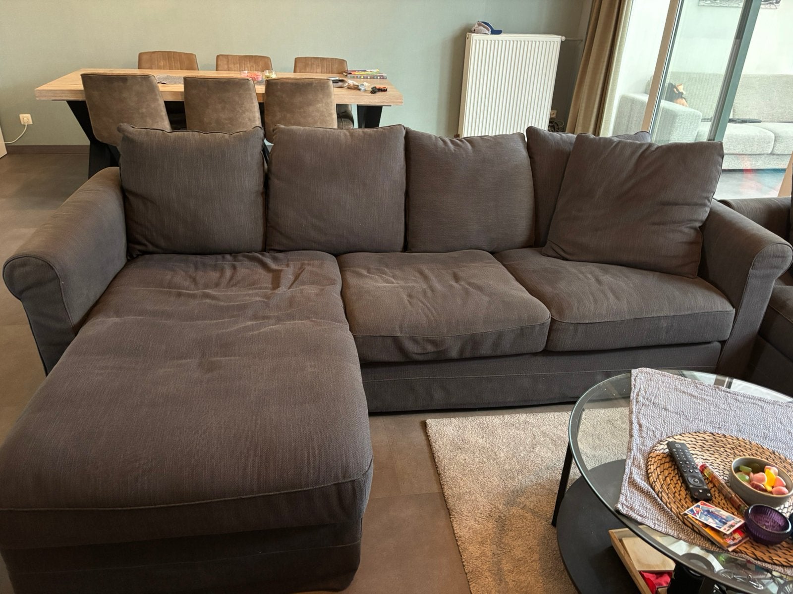 Ikea 3 zitsbank met lounge, Ophalen, Zo goed als nieuw