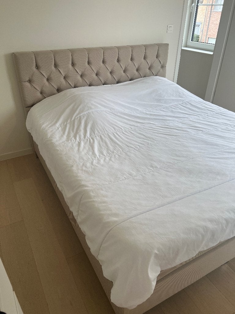 Boxspring te koop 180/200, Huis en Inrichting, Ophalen, Beige, Tweepersoons, 180 cm