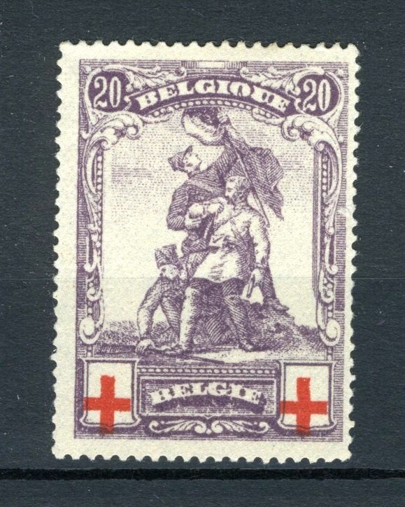 (B) 128 MH 1914 - Au profit de la Croix-Rouge - 1, Trace d'autocollant, Non oblitéré, Croix-Rouge, Envoi