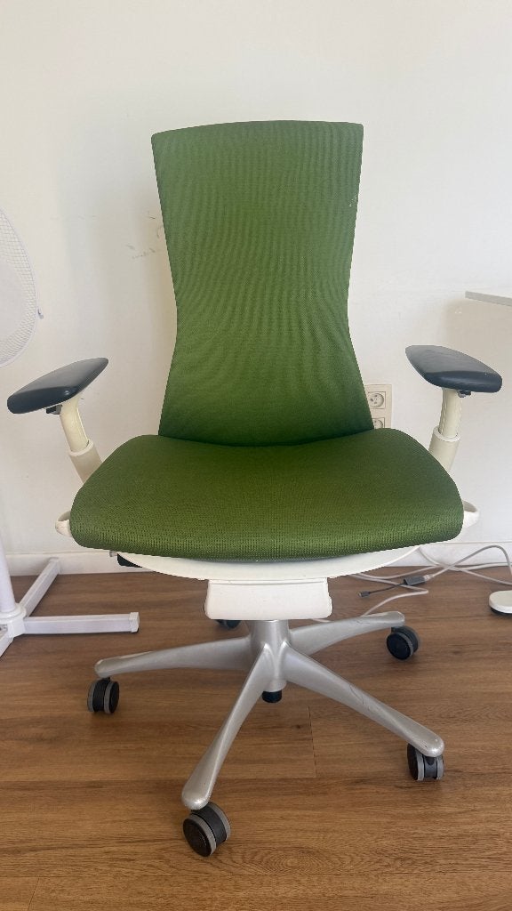 Herman Miller Embody bureaustoel groen met wit frame, Utilisé, Chaise de bureau, Ergonomique, Vert