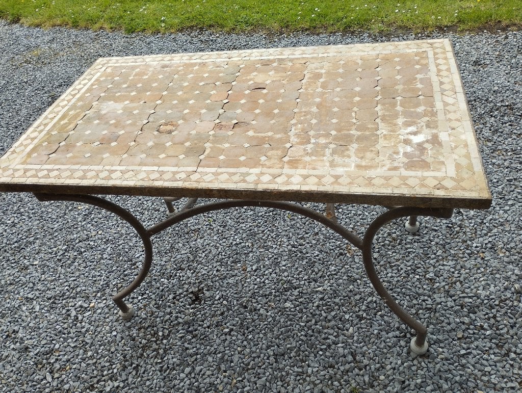 Marokkaanse keramische tafel, Ophalen, Gebruikt, Rechthoekig, Overige materialen