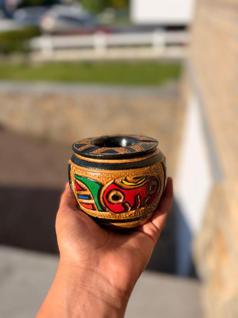 Vintage tribal keramische beker handgemaakt boho-decor, Ophalen