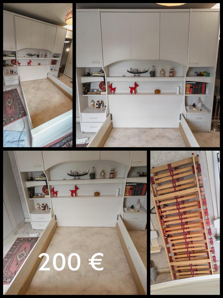 Bed 160cm, Ophalen, Gebruikt, Wit, Tweepersoons