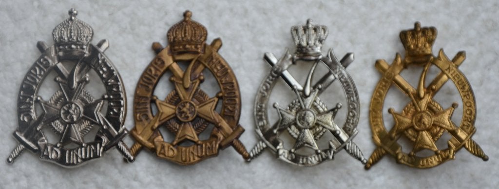 Kenteken, 4x LOT, 7de LINIE mutskentek, Brons+Zilver+Goud, Collections, Objets militaires | Général, Armée de terre, Enlèvement ou Envoi