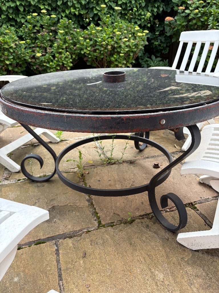 lage tuintafel, Tuin en Terras, Ophalen, Gebruikt, Rond, Metaal
