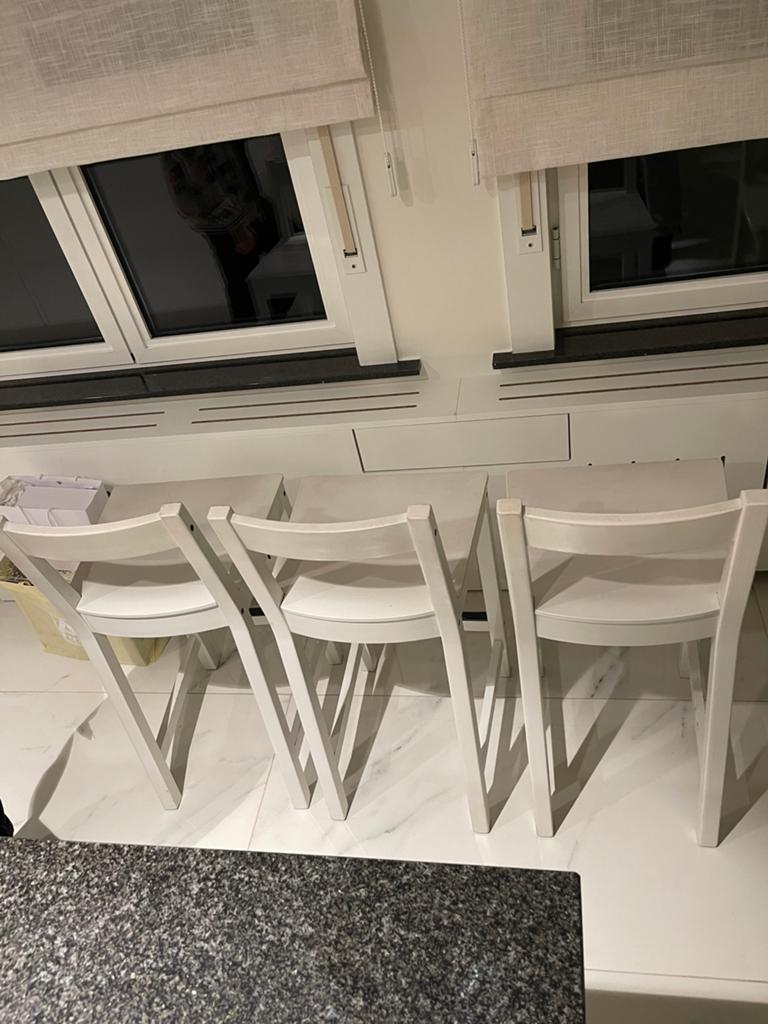 3 x IKEA NORDVIKEN Barkruk Wit, Tuin en Terras, Ophalen, Zo goed als nieuw