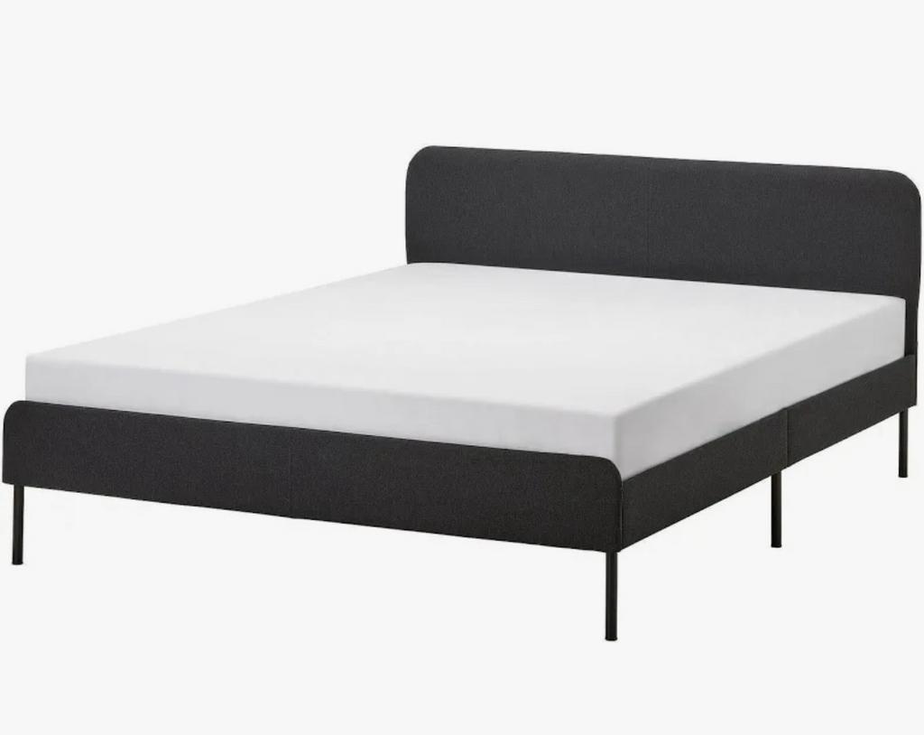 Bed Slattum 140 x 200 lederlook, Huis en Inrichting, Ophalen, Zo goed als nieuw
