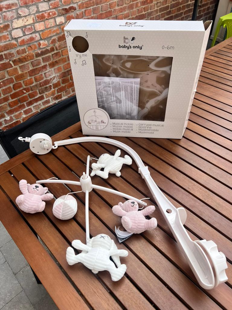 Muziekmobiel Baby’s only (wit en roos), Ophalen, Zo goed als nieuw