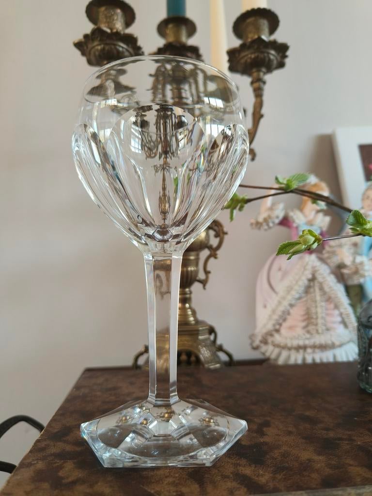 6 verres à eau Siebel, 17 cm, Val Saint Lambert, Enlèvement