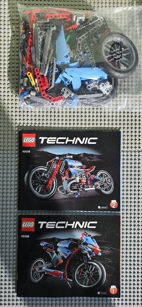Lego Technic 42036 Street Motorcycle, Lego, Ensemble complet, Instructions incluses, Comme neuf