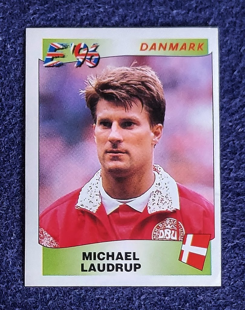 Panini sticker card voetbal ' EK Euro 1996 - M. Laudrup ', Verzamelen, Ophalen of Verzenden, Nieuw, Poster, Plaatje of Sticker