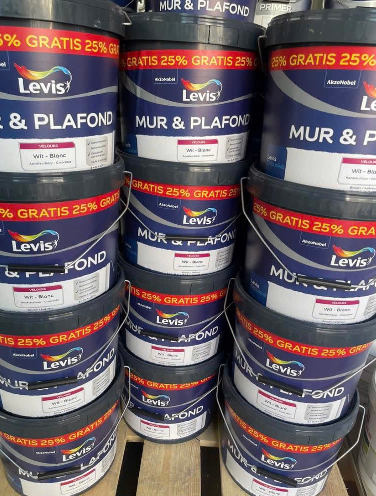 ‼️ Peinture Levis Velours 10L & Primer Levis 10L super PROMO, Enlèvement, Neuf, Blanc, Peinture