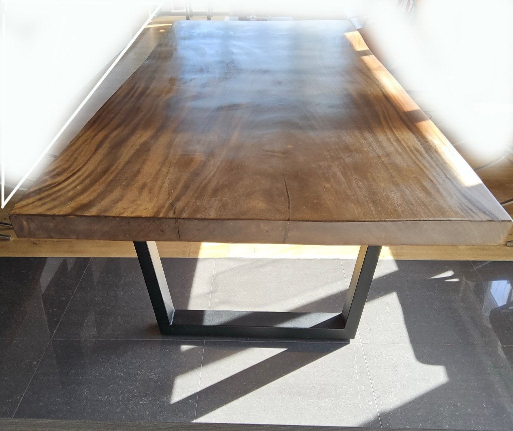boomstamtafel imposant stuk / 325 cm -125br - 7.5cm dik, Huis en Inrichting, Ophalen, Gebruikt, Overige houtsoorten