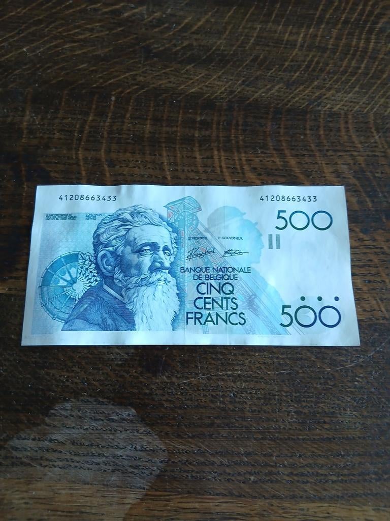 Zeer mooi biljet 500 fr België bijna UNC plooi in midden, Postzegels en Munten, Bankbiljetten | België, Ophalen of Verzenden