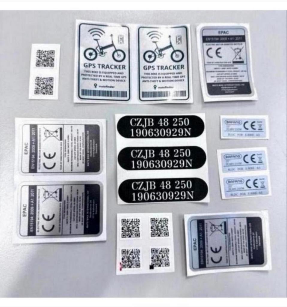 Kit d'autocollants rechange MATE X 250W Epac vélo électrique, Enlèvement ou Envoi, Neuf
