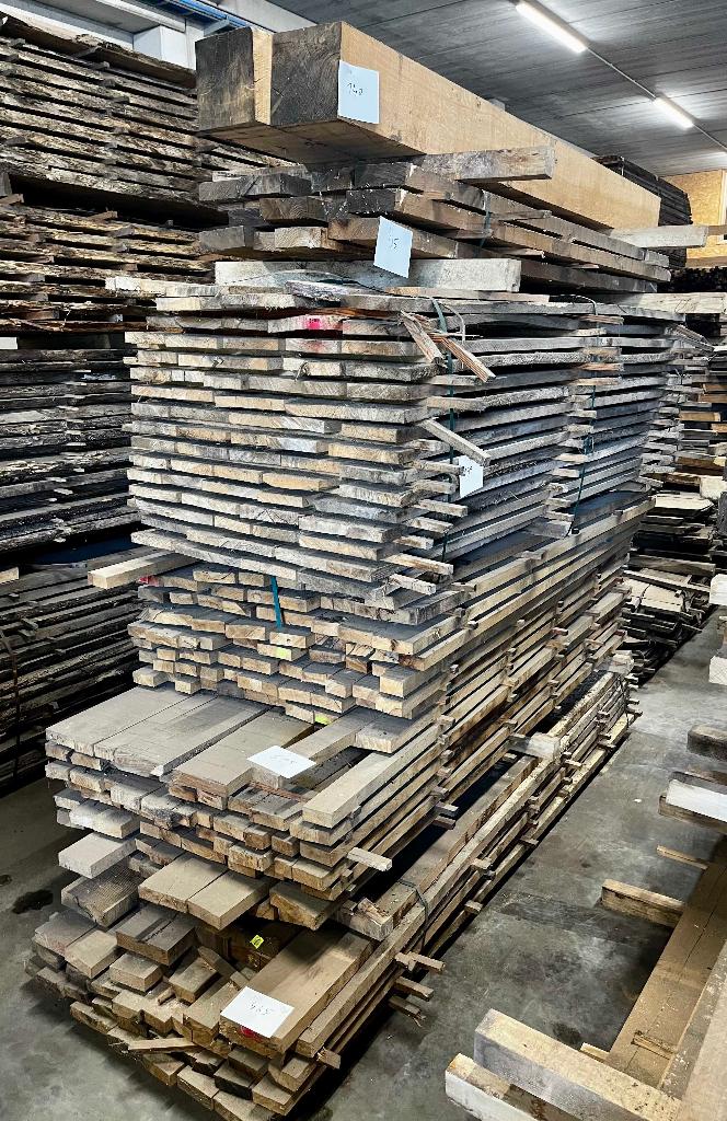 Eiken balken & planken - restpakketten aan scherpe prijs, Doe-het-zelf en Bouw, Ophalen, 25 tot 50 mm, Eiken, Nieuw