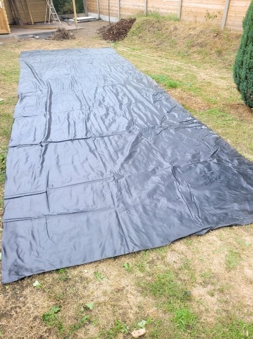 groot rechthoekig stuk EPDM; 8 meter x 2,80 meter; 0,6mm dik, Tuin en Terras, Gaas en Draad, Ophalen, Zo goed als nieuw, Minder dan 10 meter
