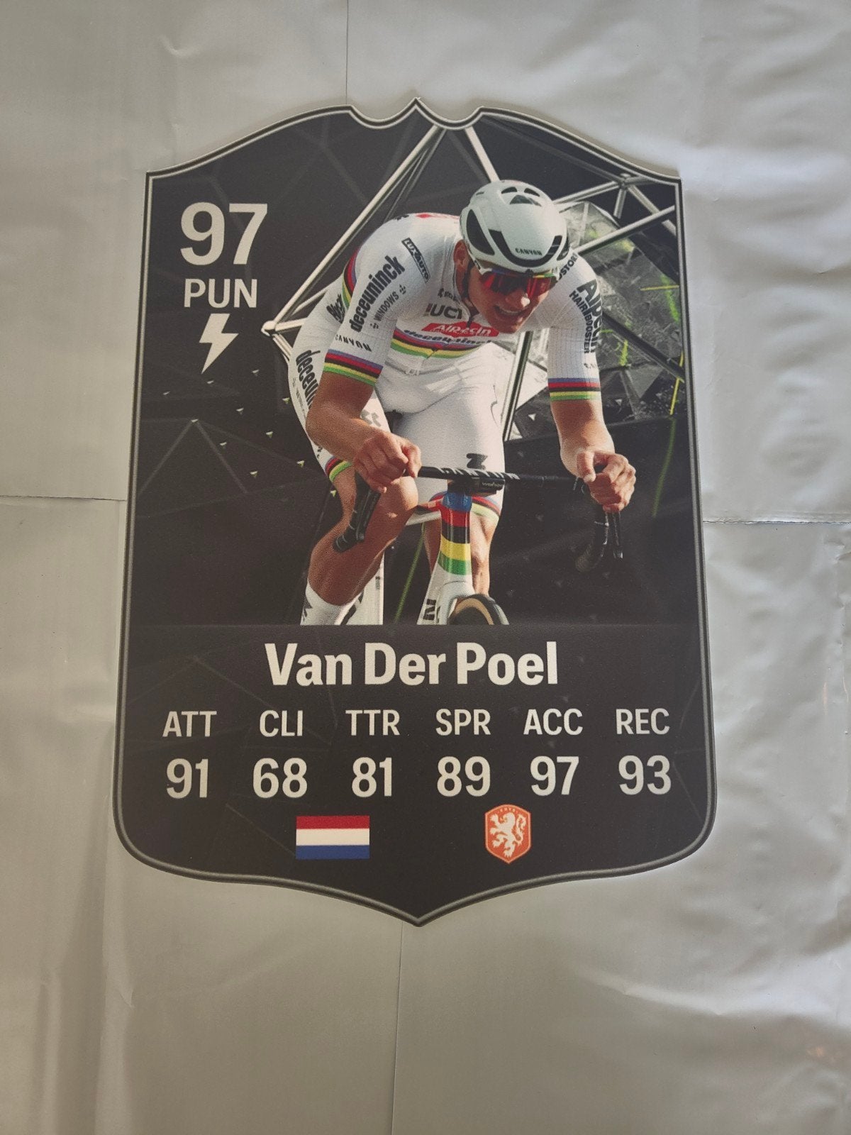 Wielerkaartje (37cmx25cm) - Mathieu Van Der Poel, Enlèvement, Comme neuf, Image